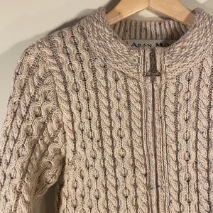 Aran More Merino Wool Zip Sweater - Made in Ireland